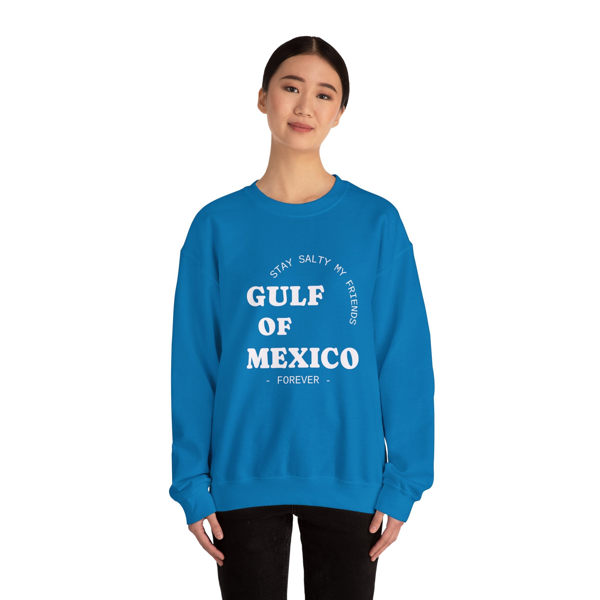 Stay Salty Unisex Sweatshirt, Gulf of Mexico Crewneck, Coastal Humor Vacation Gift