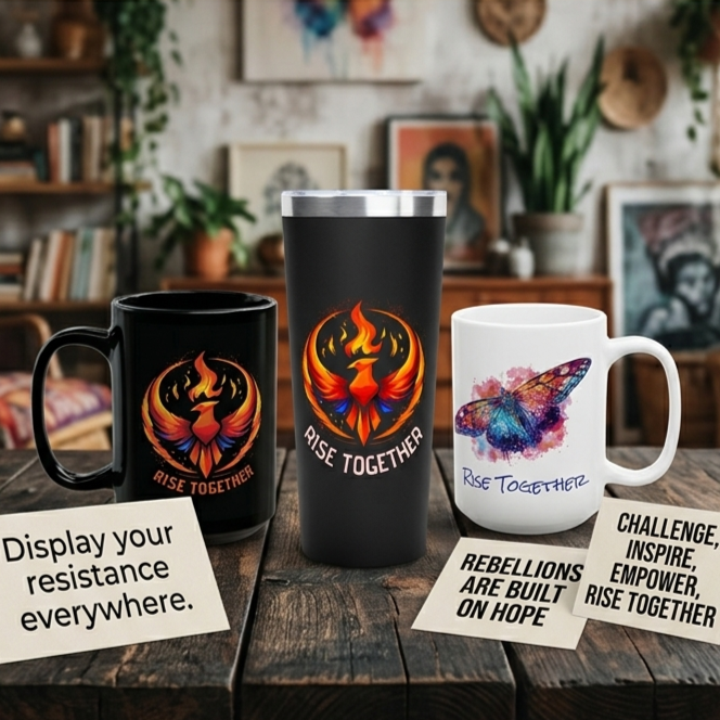 Rise Together Tumbler | 22oz Double-Wall Travel Mug | Activist Gift