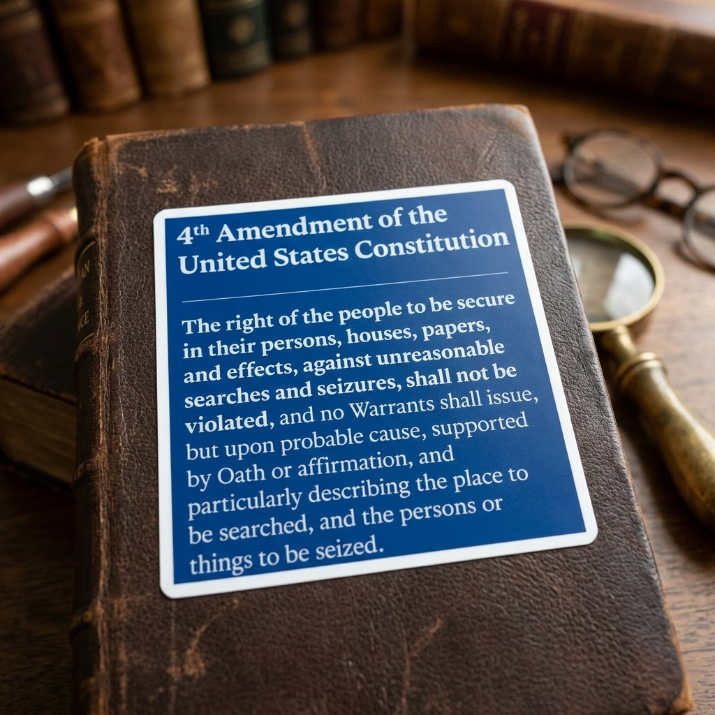 4th Amendment Kiss-Cut Stickers, US Constitution Decal, Political Activist Gift