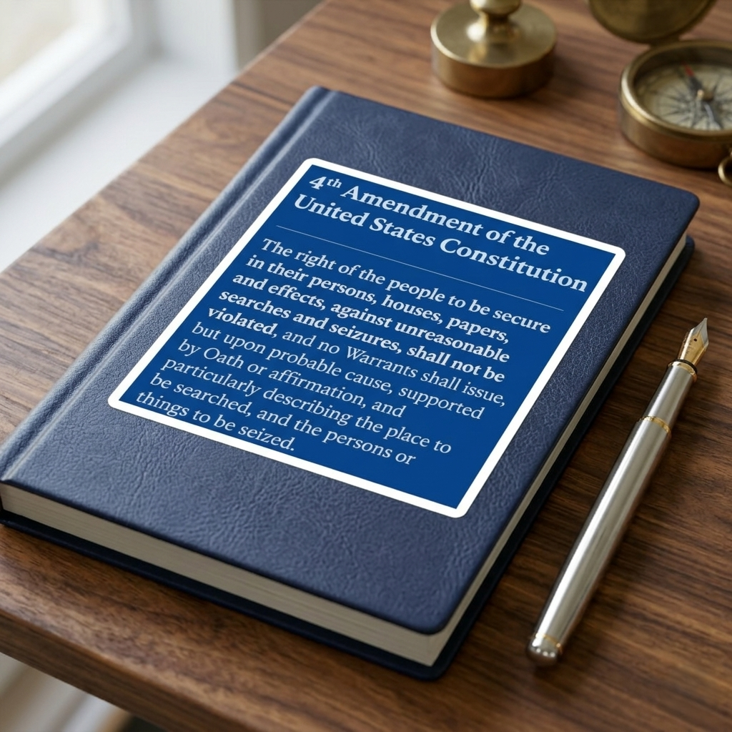 4th Amendment Kiss-Cut Stickers, US Constitution Decal, Political Activist Gift