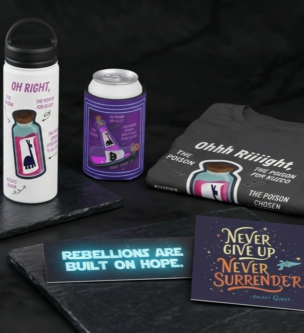 Never Give Up, Never Surrender Stickers | Space & Sci-Fi Vinyl Decals