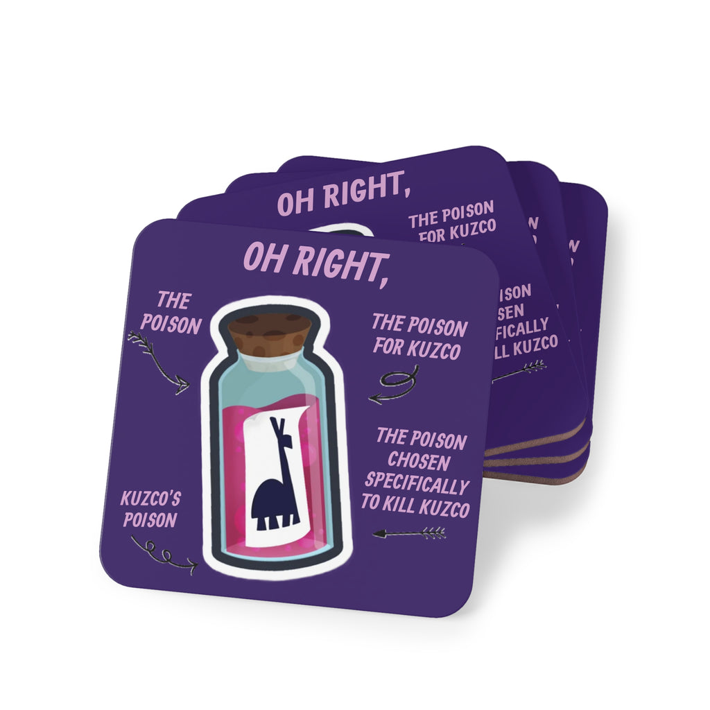 Poison Llama Coasters | Animated Movie Drink Coaster | Gift Under 15