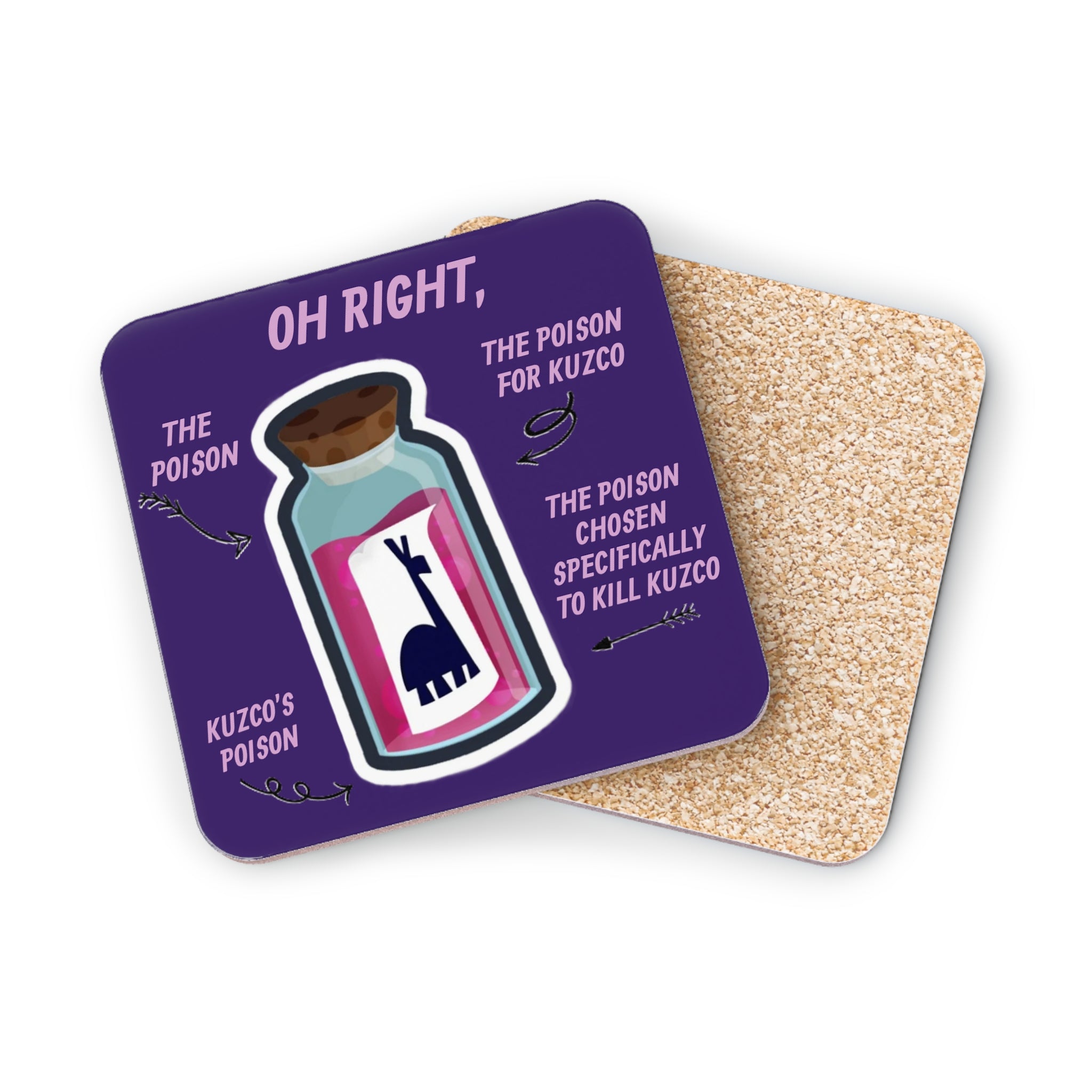 Poison Llama Coasters | Animated Movie Drink Coaster | Gift Under 15