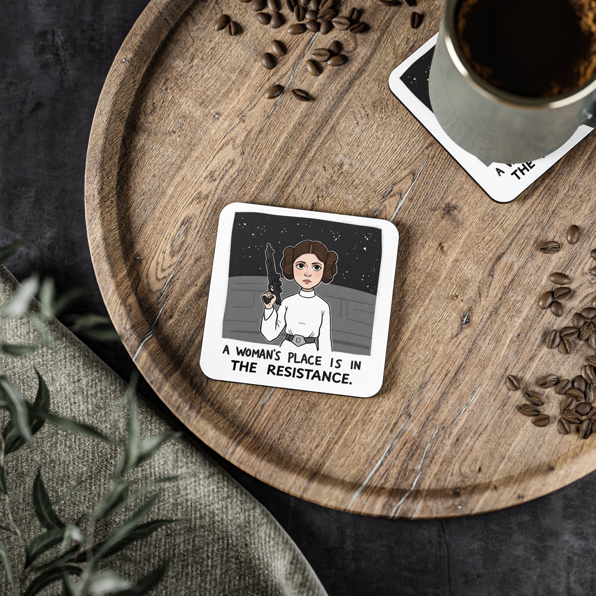 A Woman's Place is in the Resistance Coasters | Sci-fi Inspired Gifts