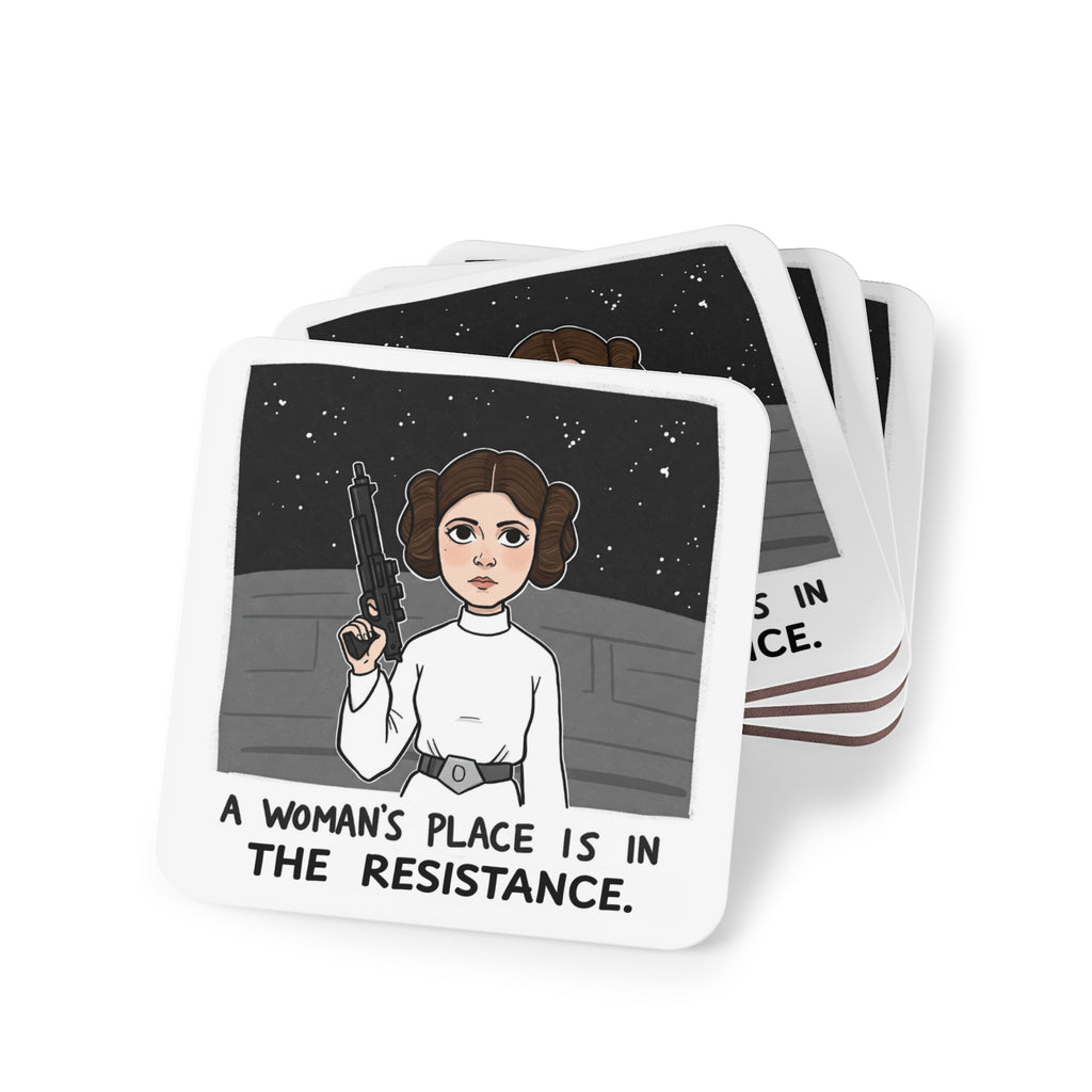 A Woman's Place is in the Resistance Coasters | Sci-fi Inspired Gifts