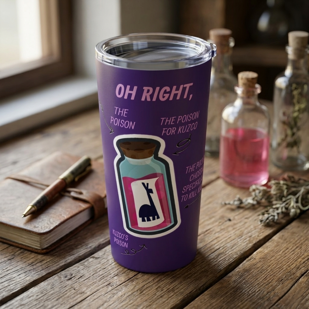 Poison Llama Tumbler | Stainless Steel Insulated Cup 20oz | Animated Movie Gift