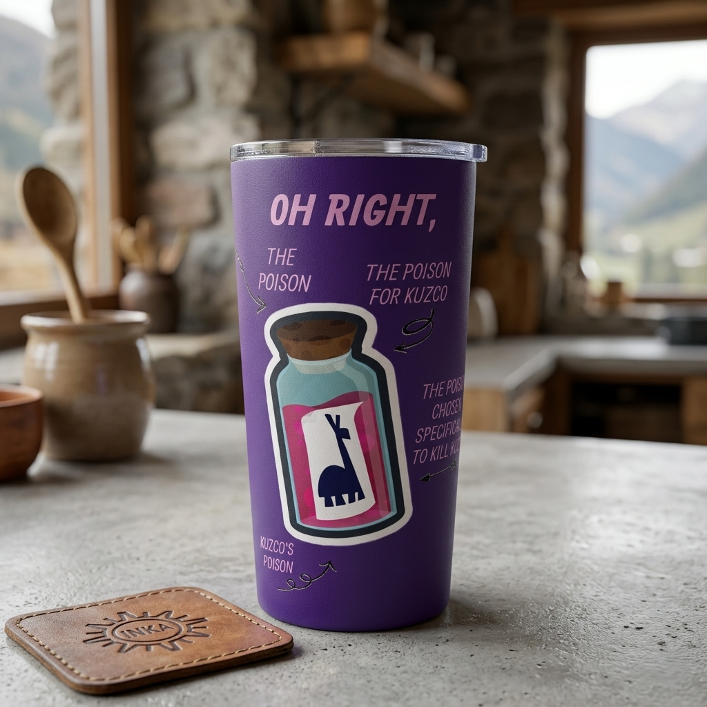 Poison Llama Tumbler | Stainless Steel Insulated Cup 20oz | Animated Movie Gift