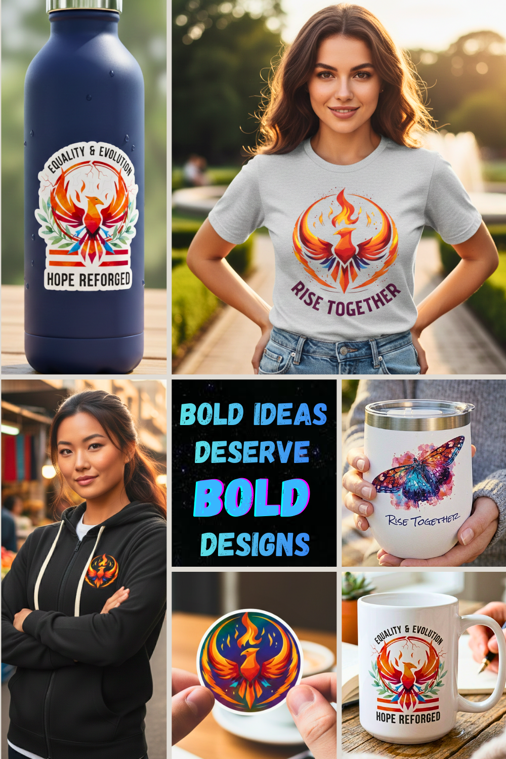 Phoenix Rise Together T-Shirt | Activist Empowerment Graphic Tee