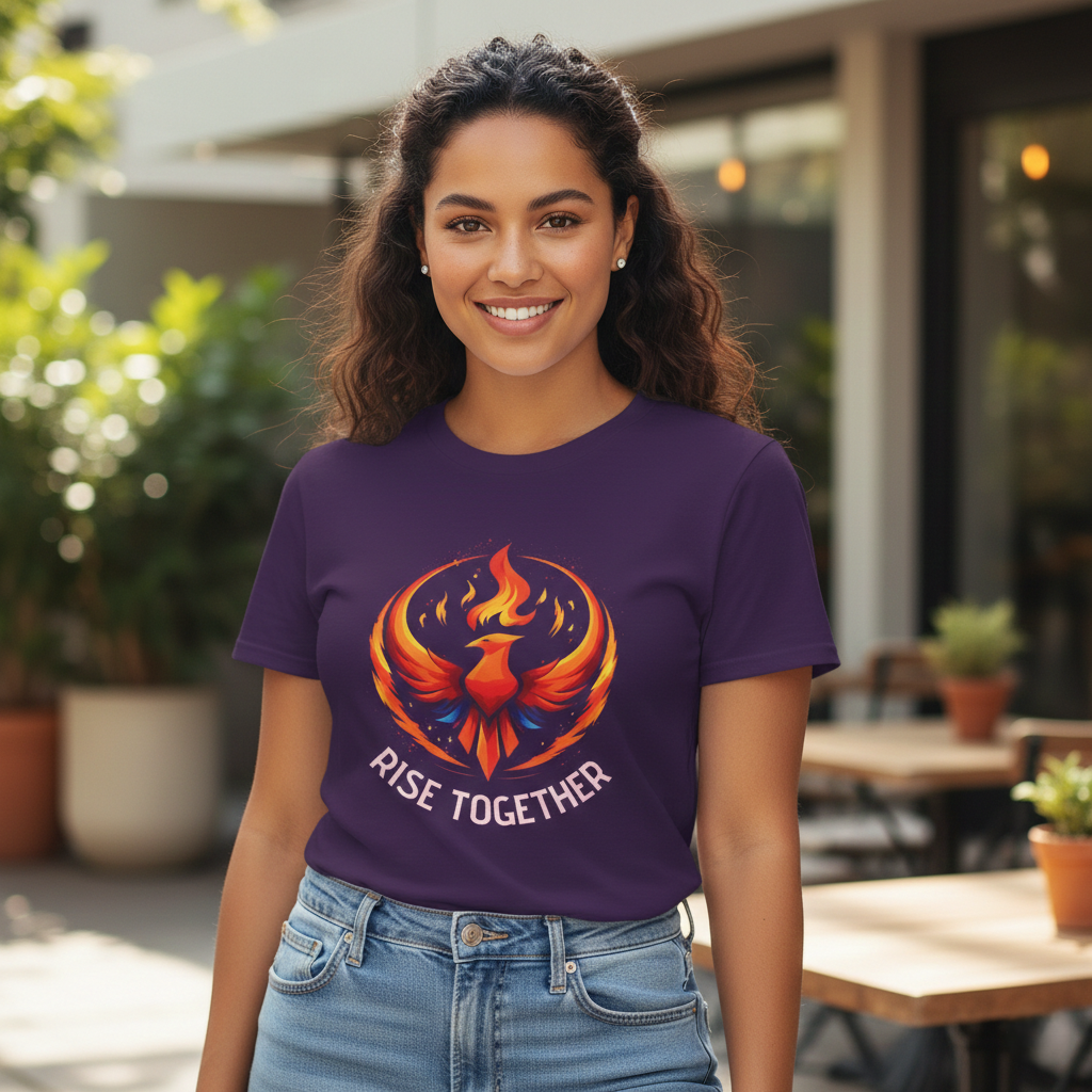 Phoenix Rise Together T-Shirt | Activist Empowerment Graphic Tee