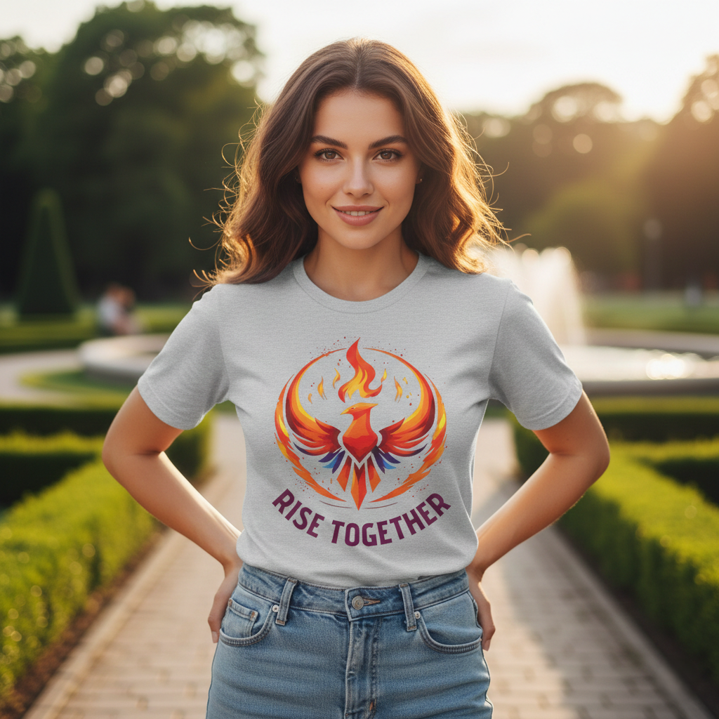 Phoenix Rise Together T-Shirt | Activist Empowerment Graphic Tee