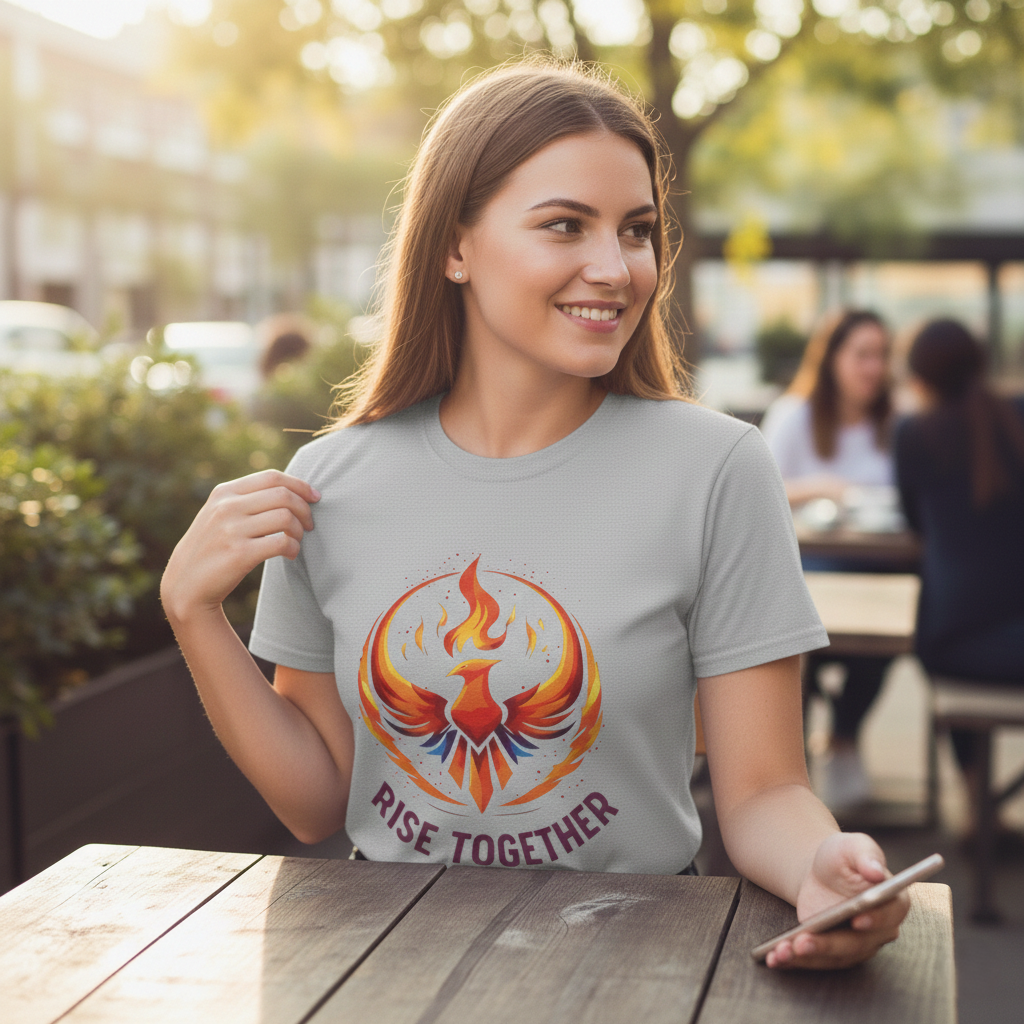 Phoenix Rise Together T-Shirt | Activist Empowerment Graphic Tee