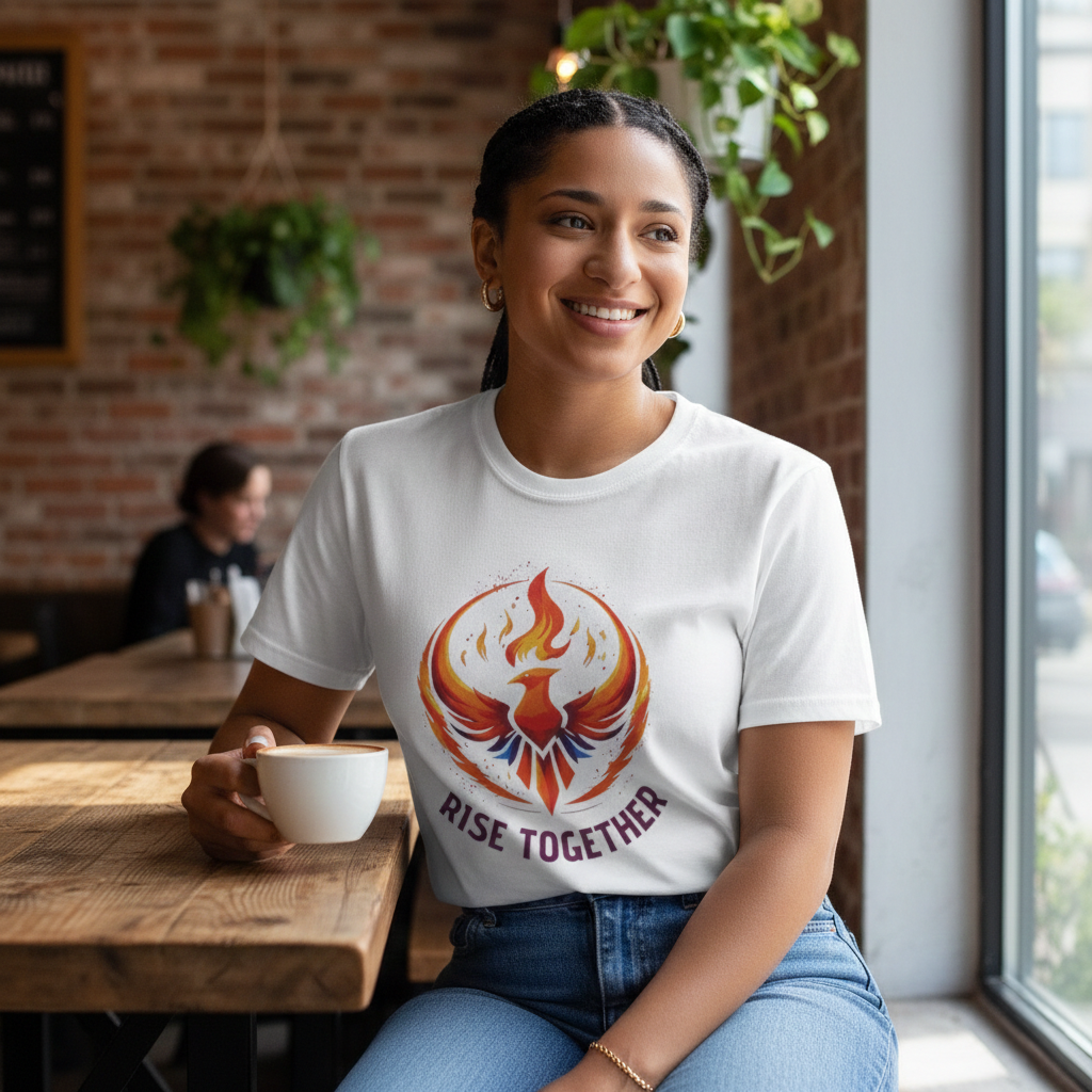 Phoenix Rise Together T-Shirt | Activist Empowerment Graphic Tee