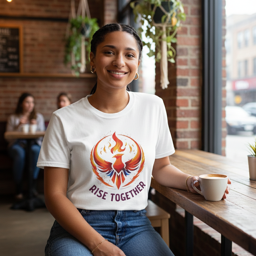Phoenix Rise Together T-Shirt | Activist Empowerment Graphic Tee