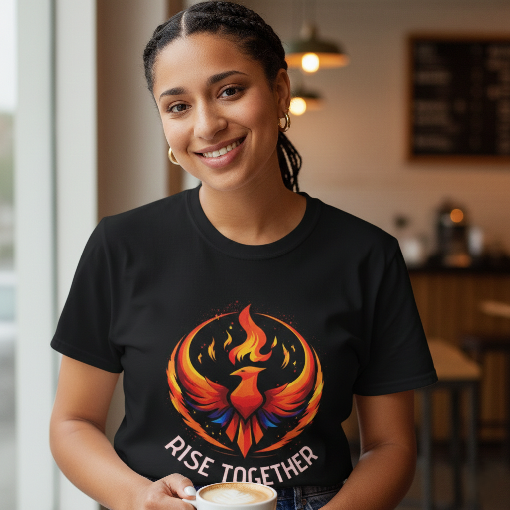 Phoenix Rise Together T-Shirt | Activist Empowerment Graphic Tee