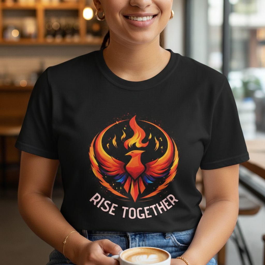 Phoenix Rise Together T-Shirt | Activist Empowerment Graphic Tee