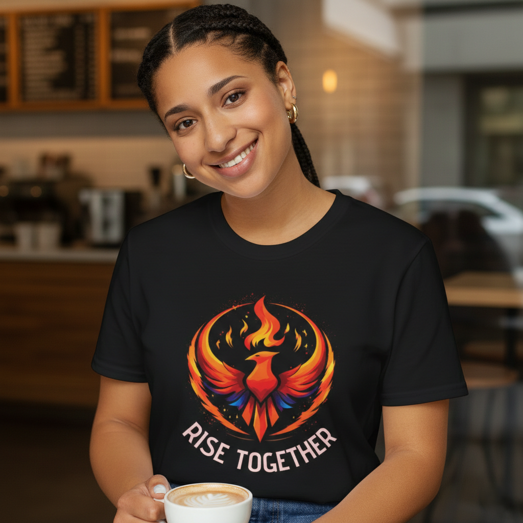 Phoenix Rise Together T-Shirt | Activist Empowerment Graphic Tee
