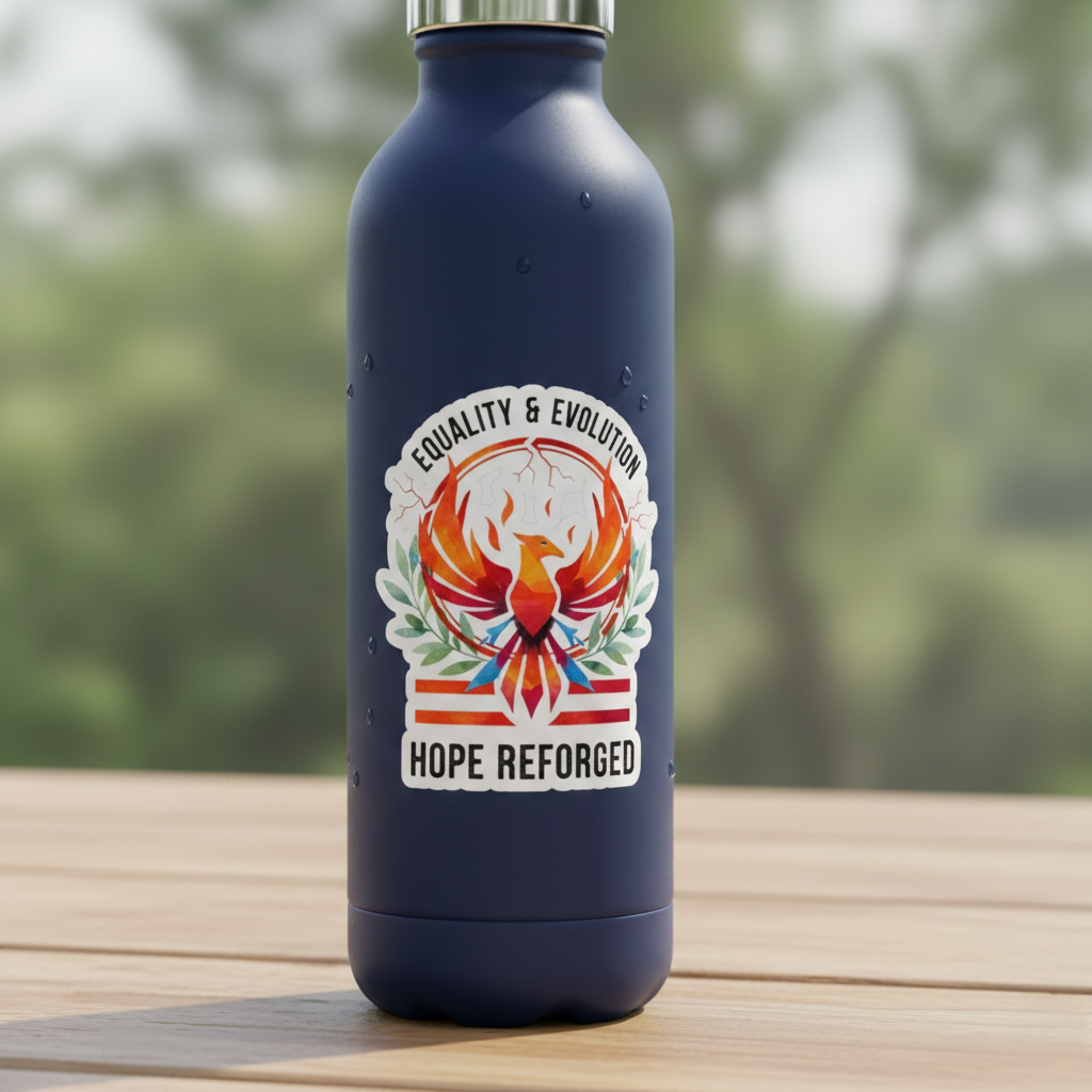 Hope Reforged Sticker | Equality & Evolution Kiss-Cut Sticker | Rising Phoenix Vinyl Decal