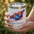 Butterfly Rise Together Wine Tumbler | Inspirational Insulated Tumbler 12oz | Activist Gift
