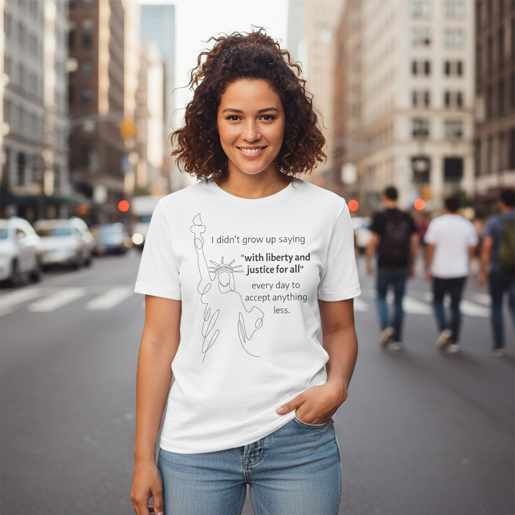 Liberty and Justice For All T-Shirt, Statue of Liberty Unisex Tee, Equality Shirt