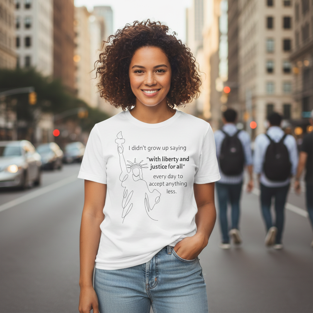 Liberty and Justice For All T-Shirt, Statue of Liberty Unisex Tee, Equality Shirt
