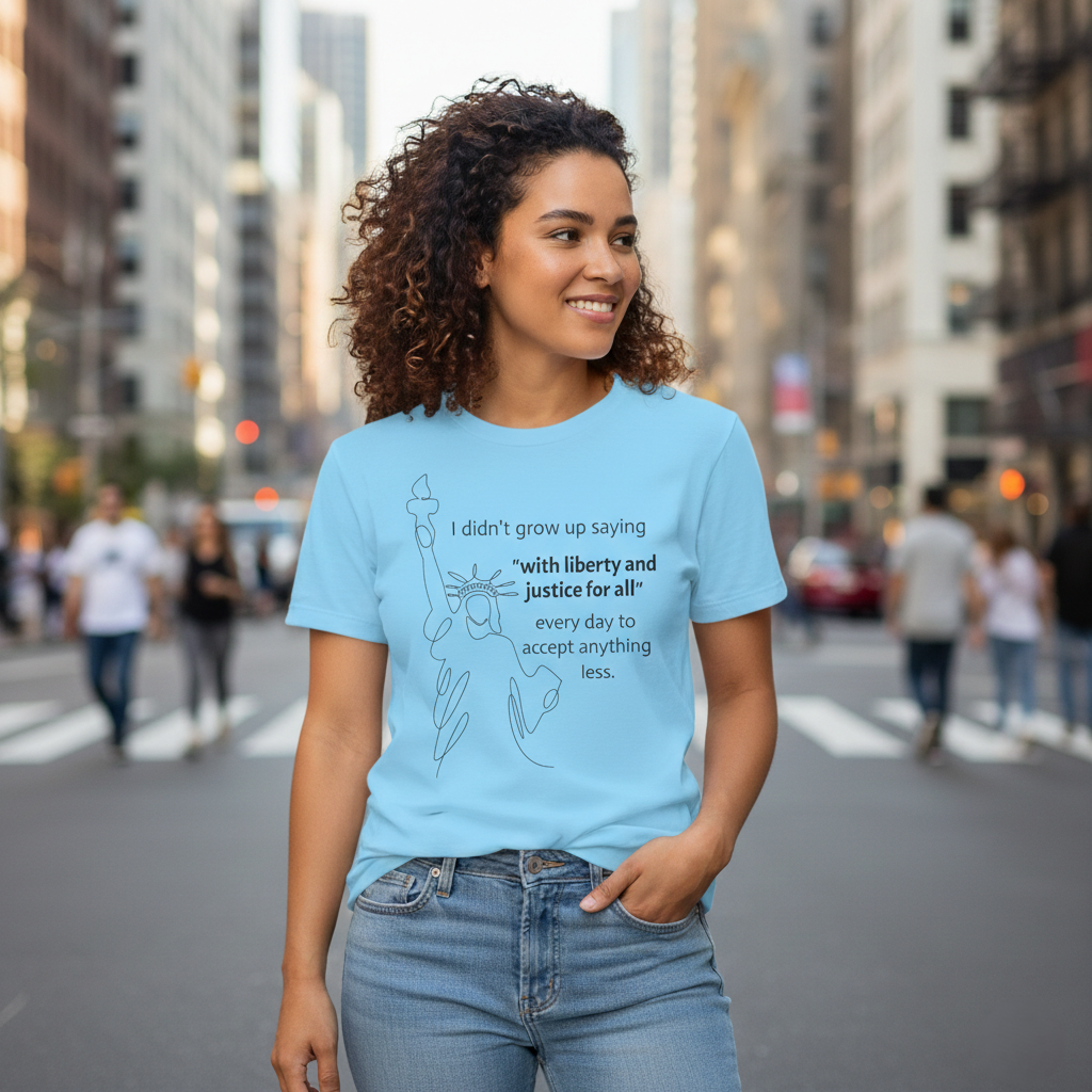 Liberty and Justice For All T-Shirt, Statue of Liberty Unisex Tee, Equality Shirt
