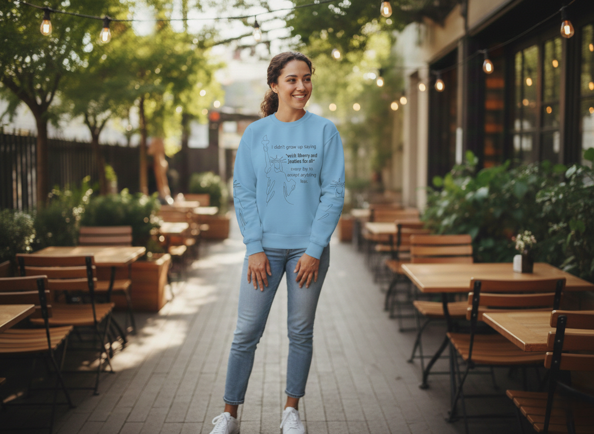 Liberty and Justice Crewneck Sweatshirt | Statue of Liberty Pullover | Equality and Freedom Gift