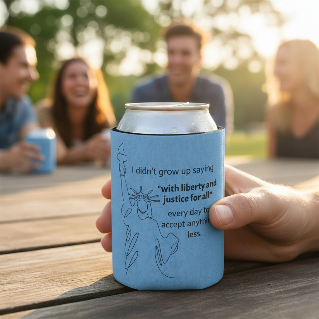 Statue of Liberty Can Cooler | Patriotic Beverage Sleeve | Activist Gift