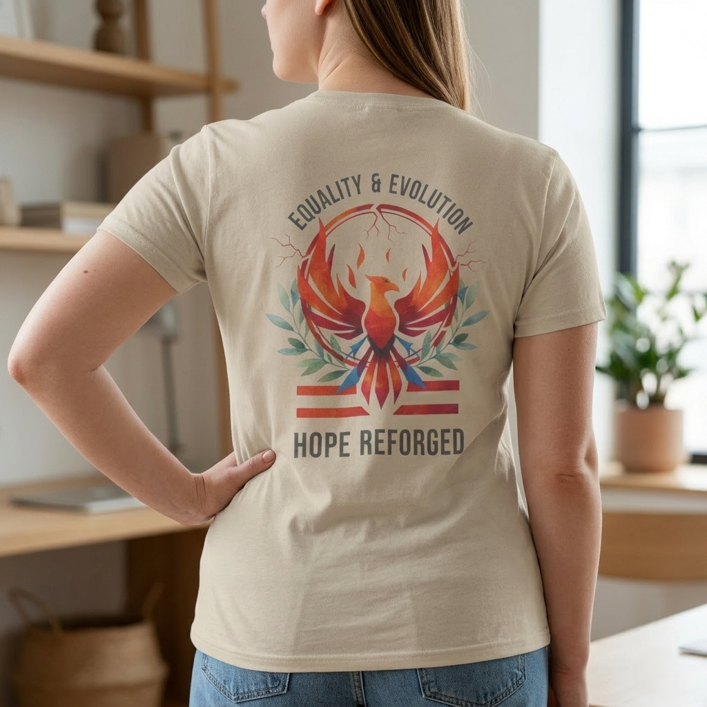 Hope Reforged Tee | Rising Phoenix Resistance T-Shirt | Empowerment Gift