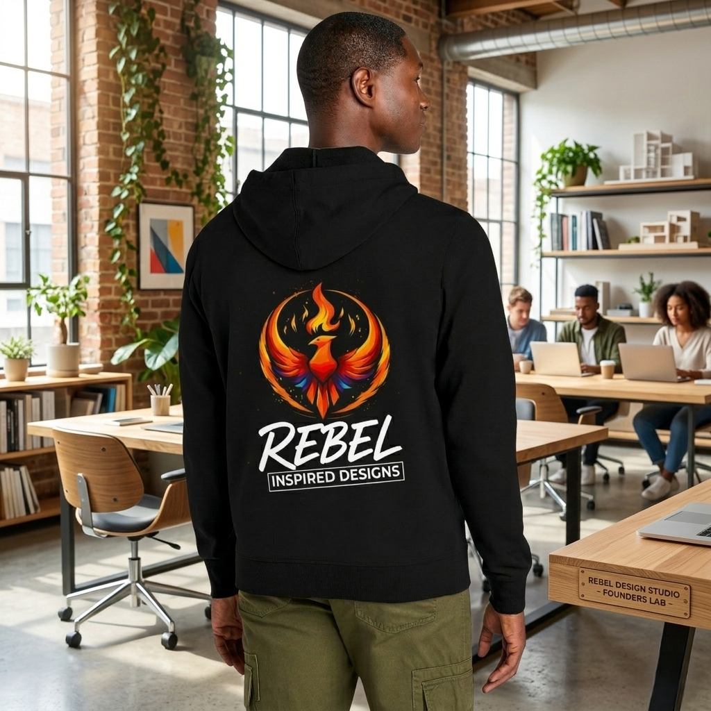 Rising Phoenix Full-Zip Hoodie | Rebel Phoenix Logo Hooded Sweatshirt