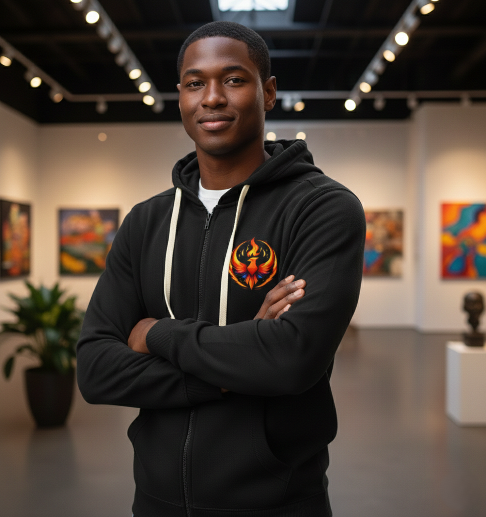 Rising Phoenix Full-Zip Hoodie | Rebel Phoenix Logo Hooded Sweatshirt