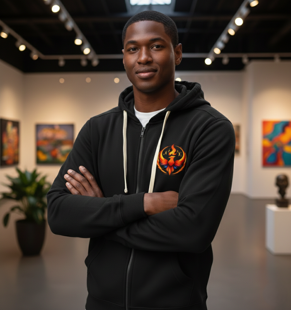 Rising Phoenix Full-Zip Hoodie | Rebel Phoenix Logo Hooded Sweatshirt