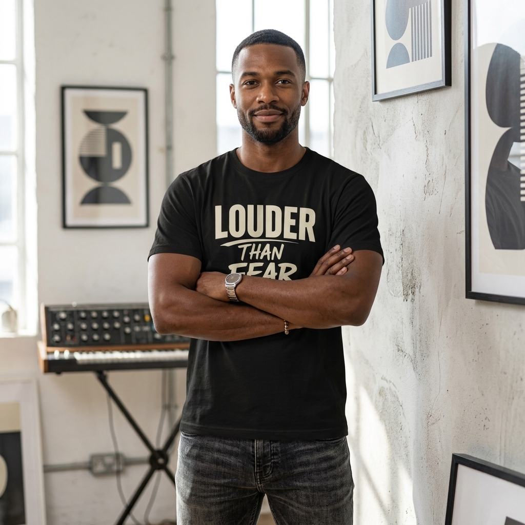 Louder Than Fear T-Shirt | Bold Inspirational Graphic Tee