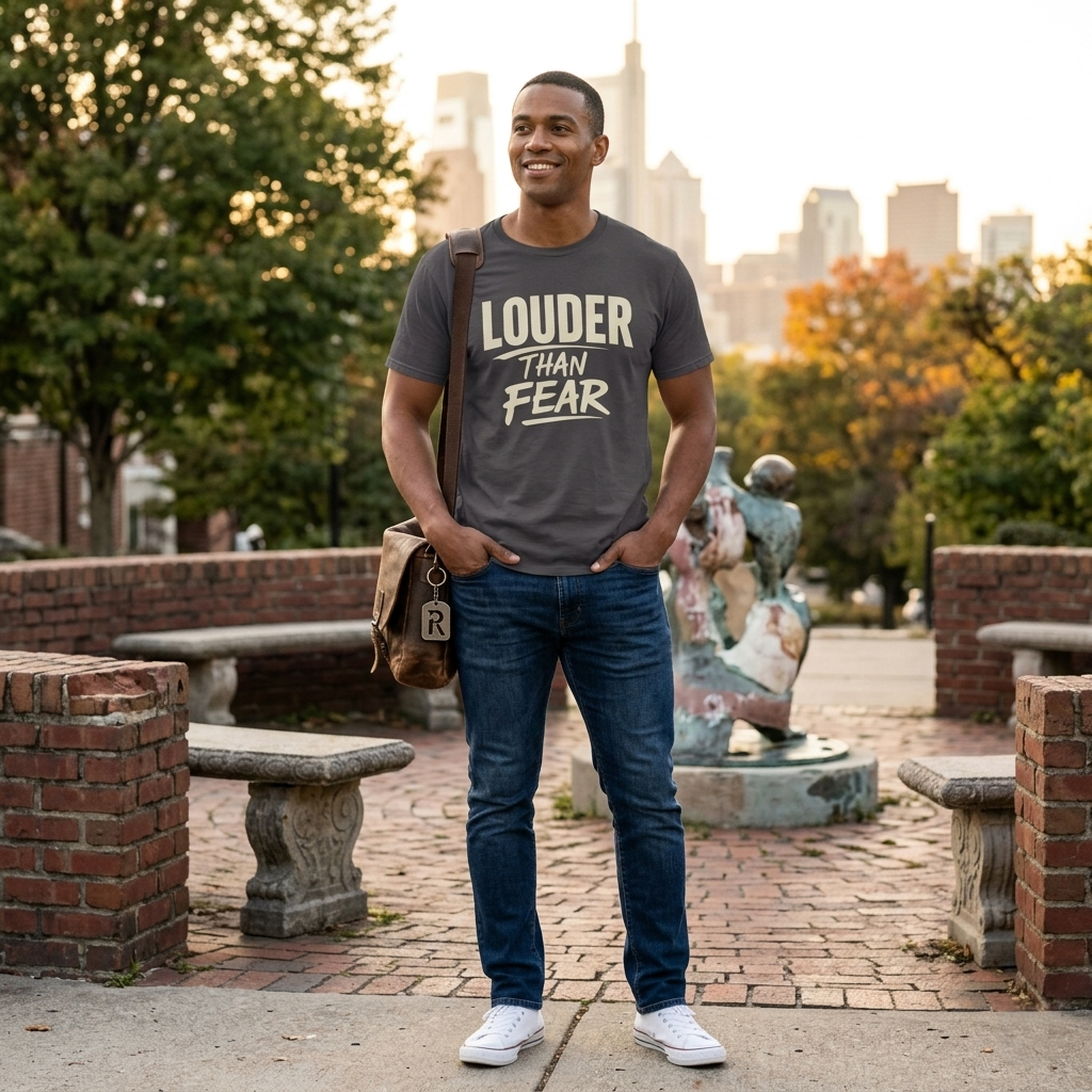 Louder Than Fear T-Shirt | Bold Inspirational Graphic Tee