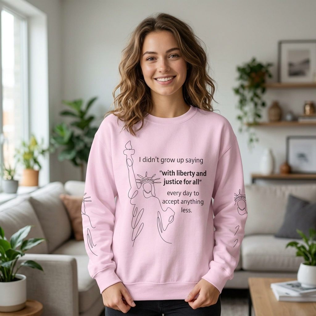 Liberty and Justice Crewneck Sweatshirt | Statue of Liberty Pullover | Equality and Freedom Gift
