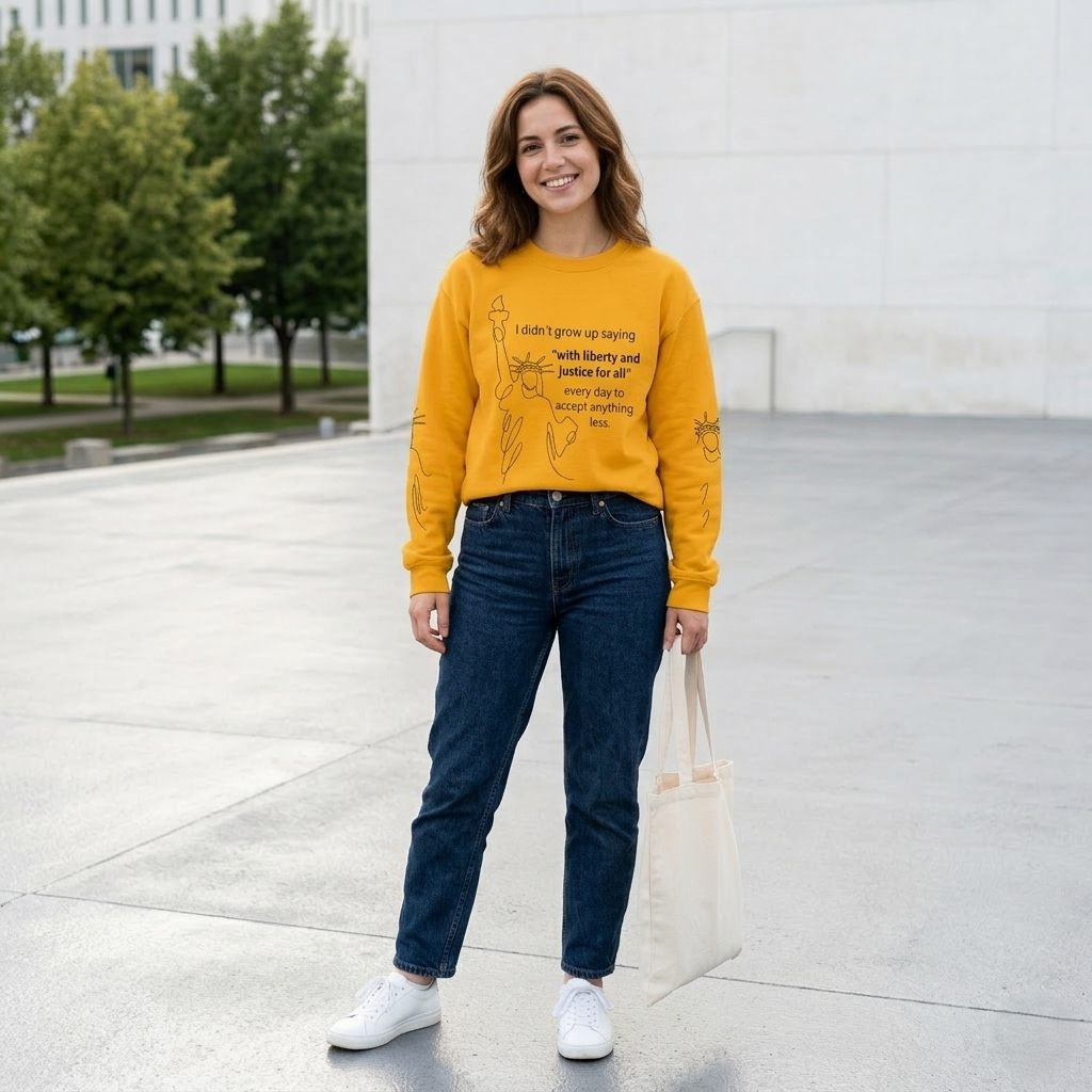 Liberty and Justice Crewneck Sweatshirt | Statue of Liberty Pullover | Equality and Freedom Gift
