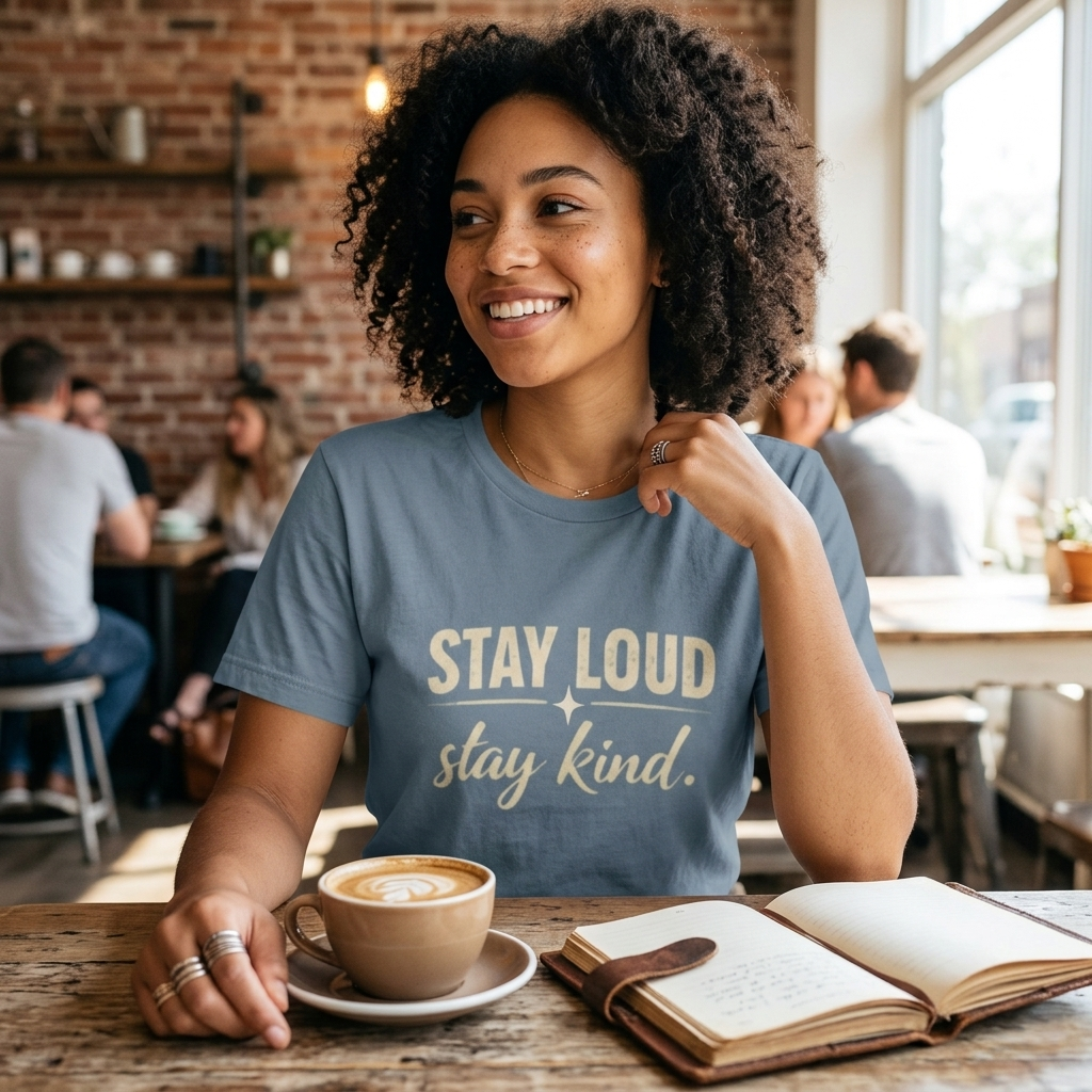 Stay Loud Stay Kind T-Shirt | Positive Message Graphic Tee | Activist Gift
