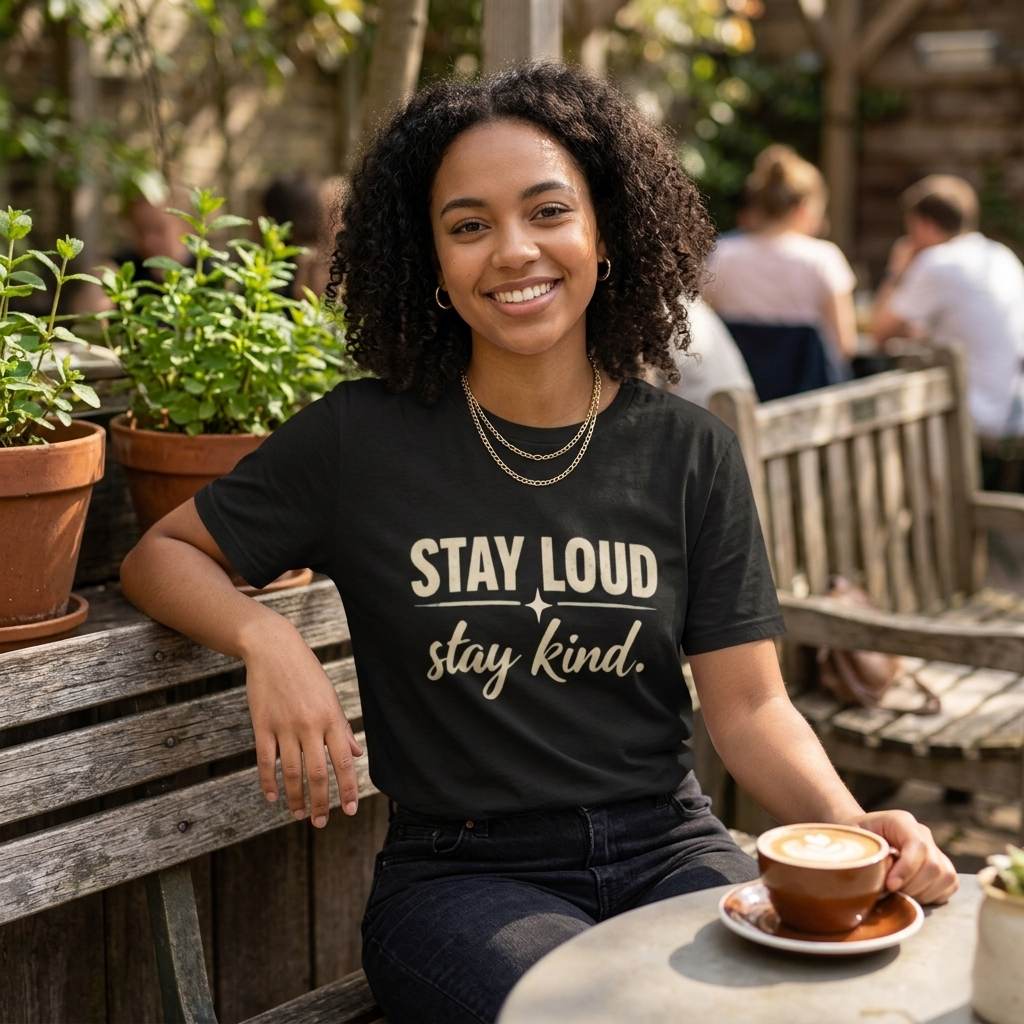Stay Loud Stay Kind T-Shirt | Positive Message Graphic Tee | Activist Gift