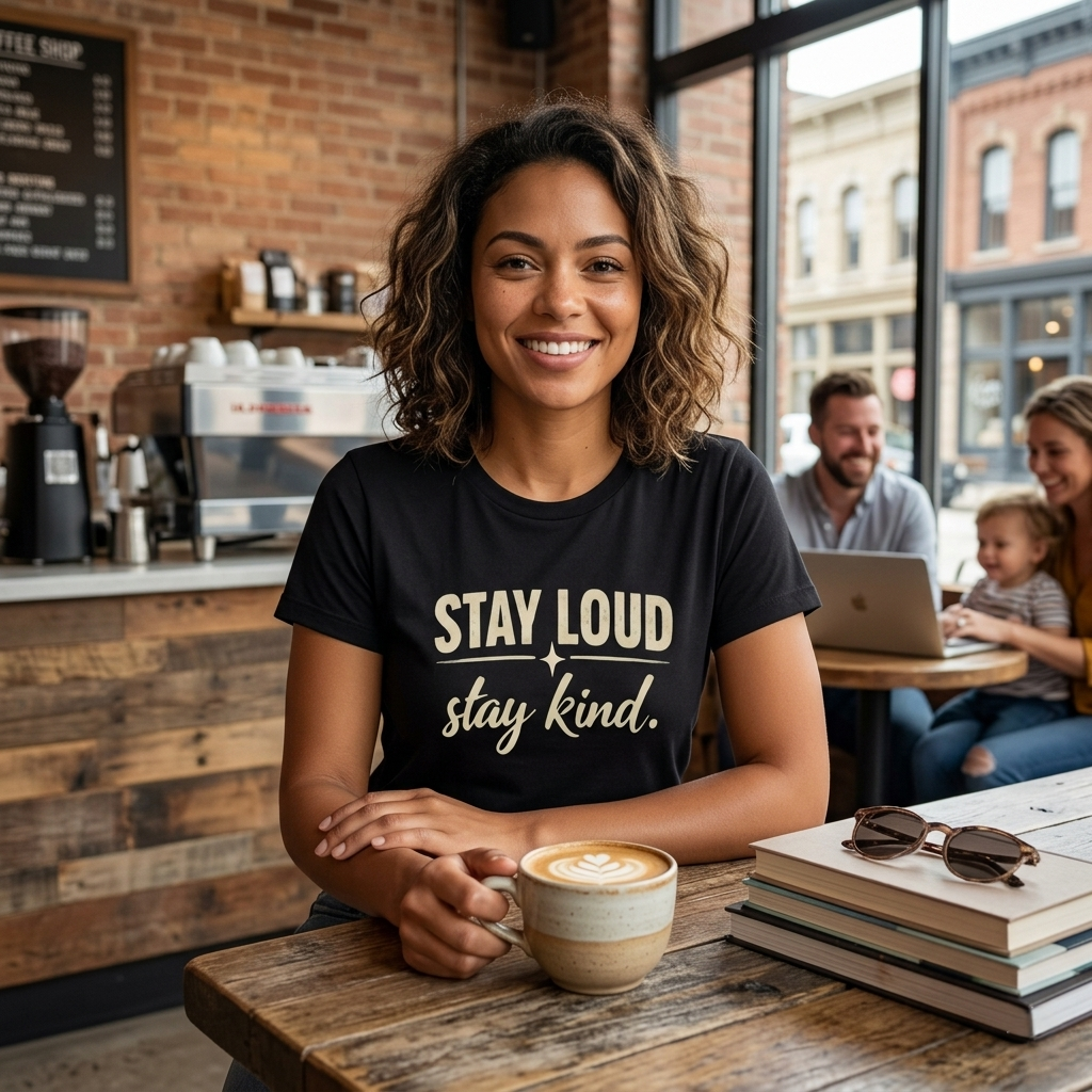 Stay Loud Stay Kind T-Shirt | Positive Message Graphic Tee | Activist Gift