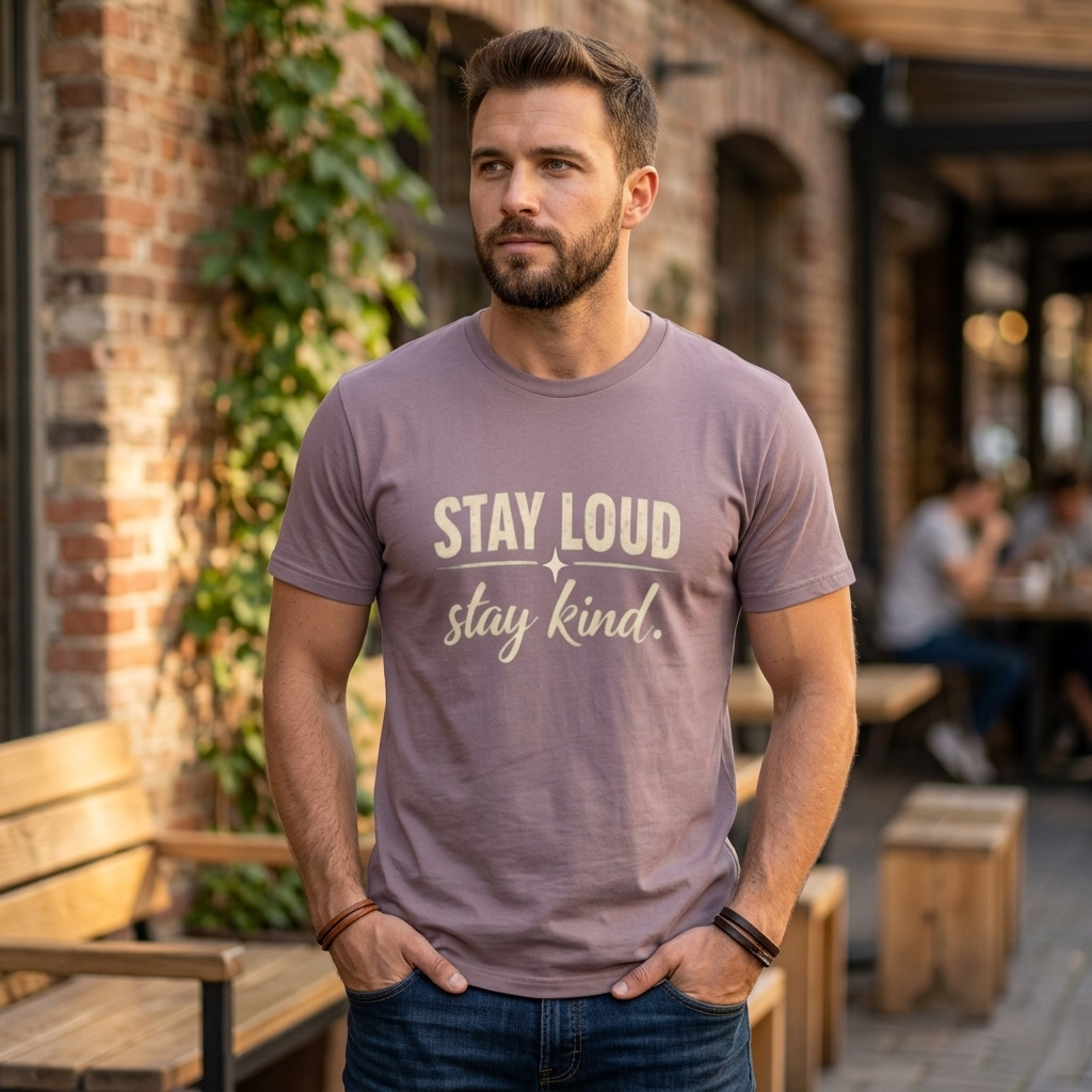 Stay Loud Stay Kind T-Shirt | Positive Message Graphic Tee | Activist Gift