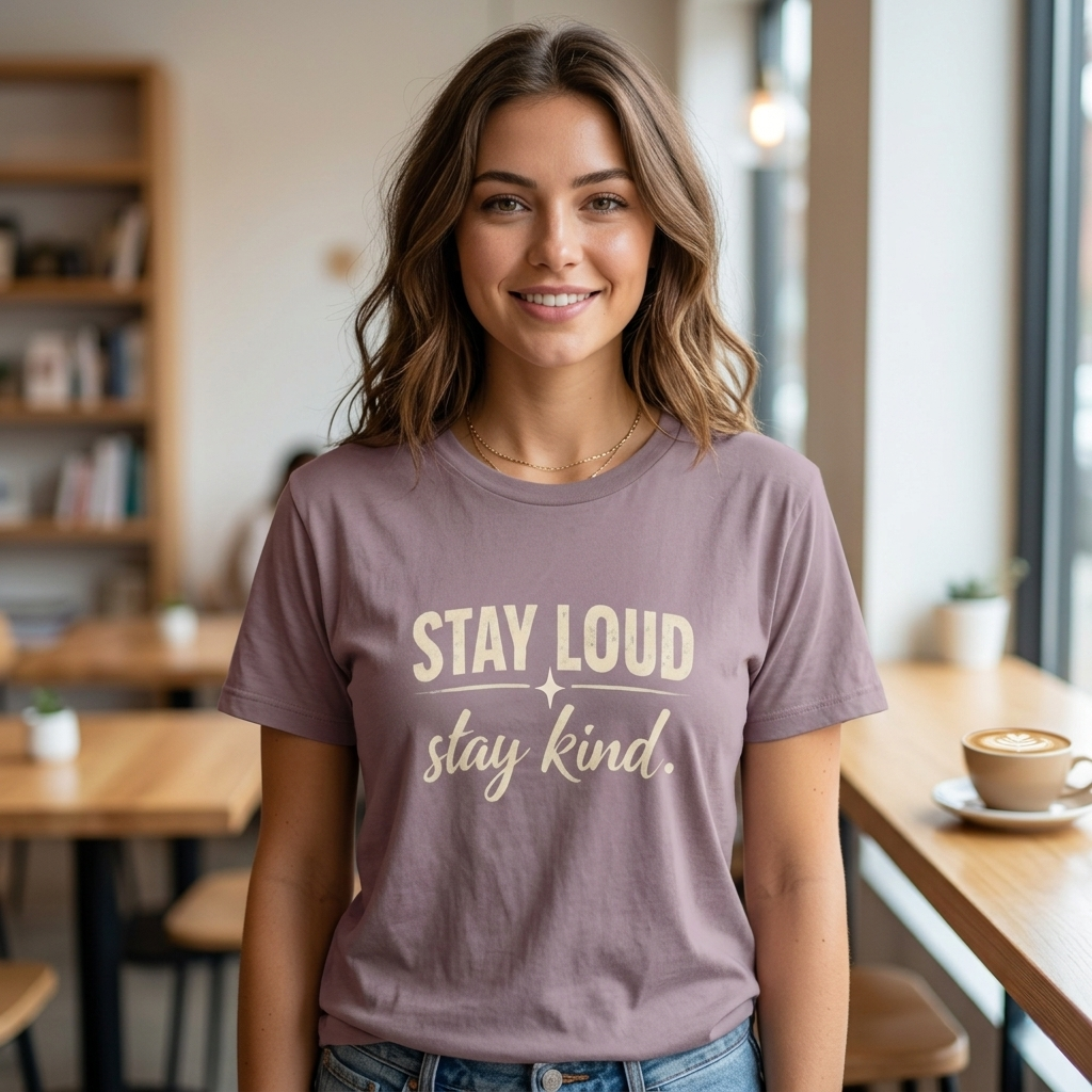 Stay Loud Stay Kind T-Shirt | Positive Message Graphic Tee | Activist Gift