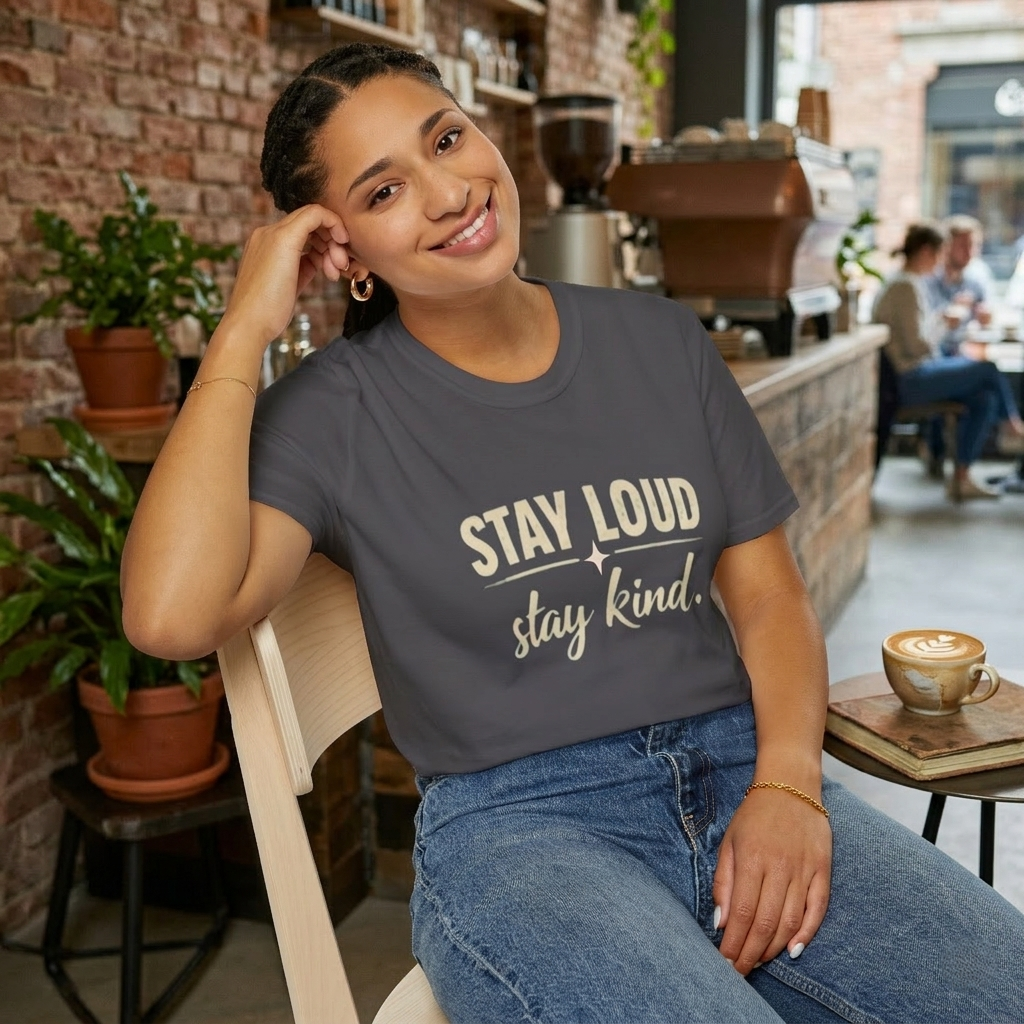 Stay Loud Stay Kind T-Shirt | Positive Message Graphic Tee | Activist Gift