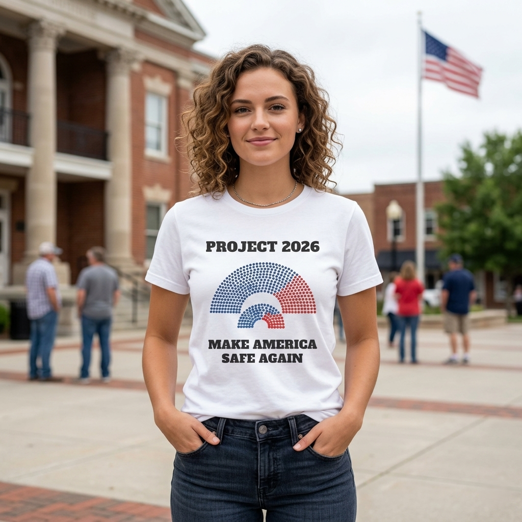 Project 2026 Unisex T-Shirt, Make America Safe Again, Congressional Map Tee