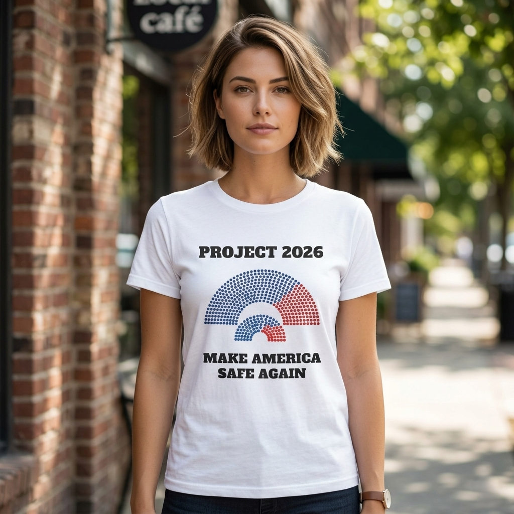 Project 2026 Unisex T-Shirt, Make America Safe Again, Congressional Map Tee