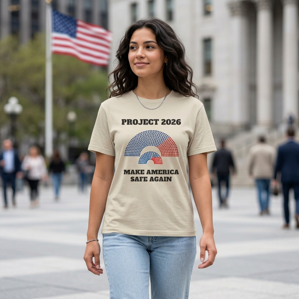 Project 2026 Unisex T-Shirt, Make America Safe Again, Congressional Map Tee
