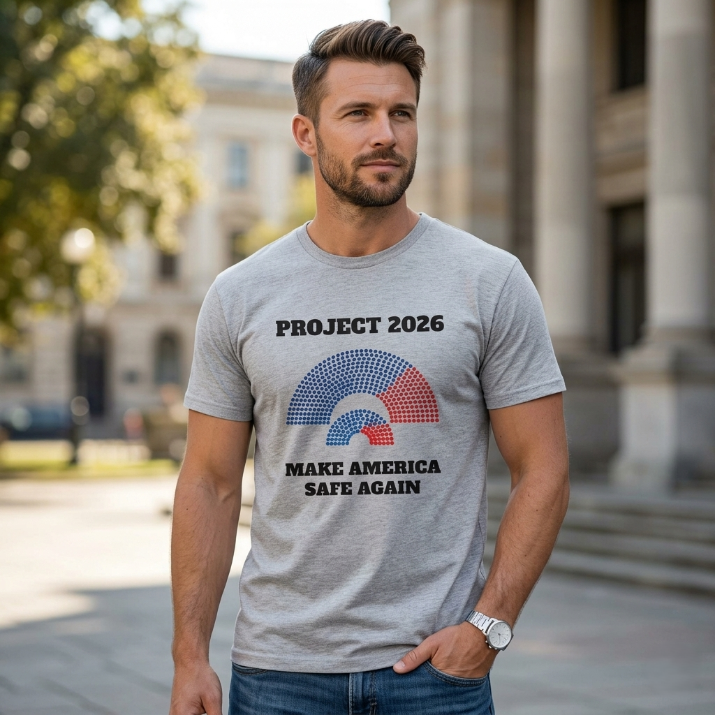 Project 2026 Unisex T-Shirt, Make America Safe Again, Congressional Map Tee