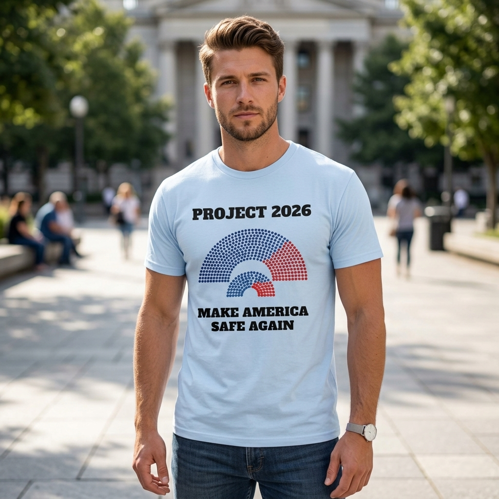 Project 2026 Unisex T-Shirt, Make America Safe Again, Congressional Map Tee