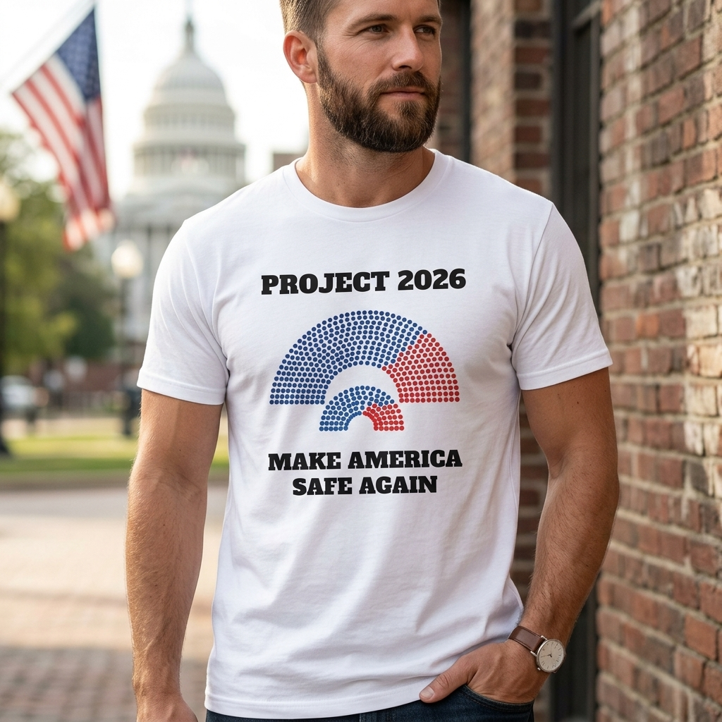 Project 2026 Unisex T-Shirt, Make America Safe Again, Congressional Map Tee