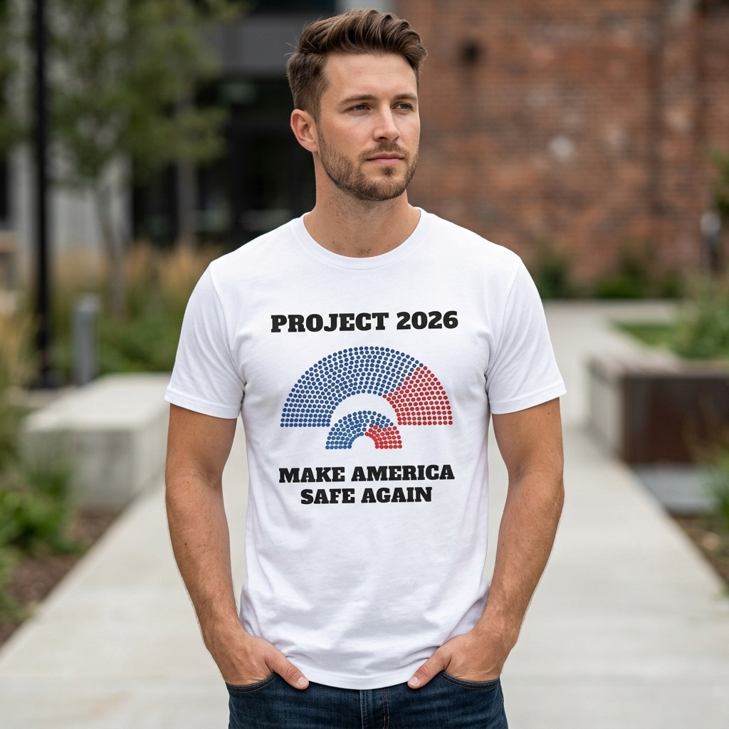 Project 2026 Unisex T-Shirt, Make America Safe Again, Congressional Map Tee