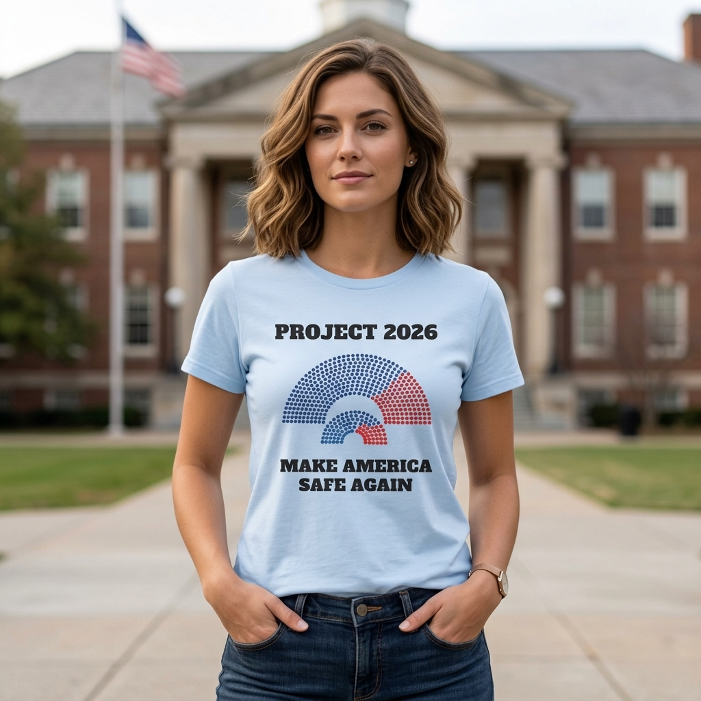 Project 2026 Unisex T-Shirt, Make America Safe Again, Congressional Map Tee