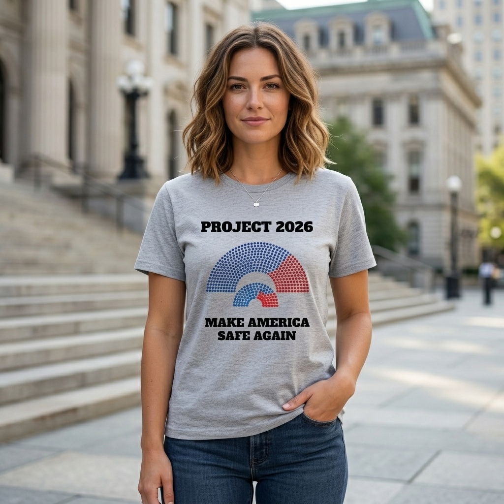 Project 2026 Unisex T-Shirt, Make America Safe Again, Congressional Map Tee